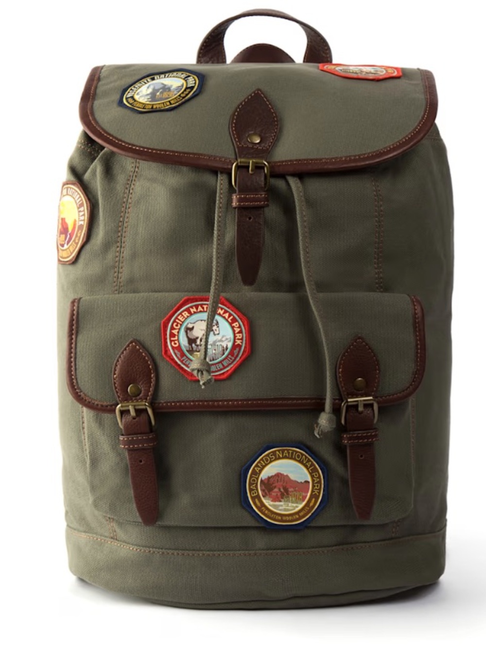 RARE Pendleton National Park Collection Patched Green Canvas Back pack